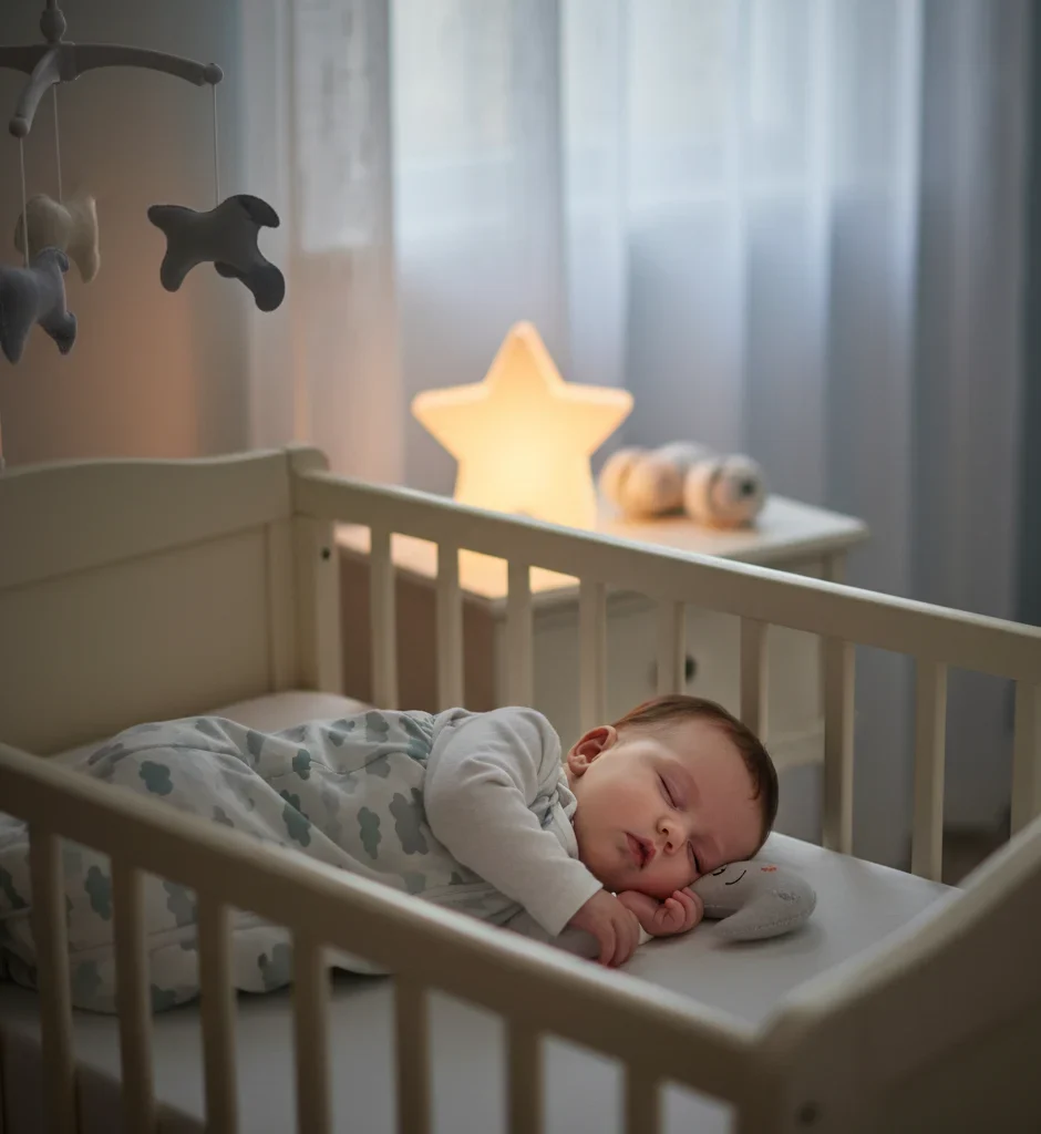 Baby sleeping peacefully during 4-month sleep regression