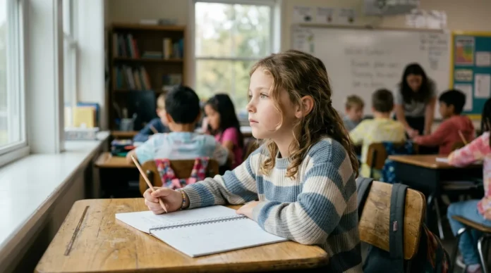 Early signs of ADHD in girls showing daydreaming and inattention in classroom